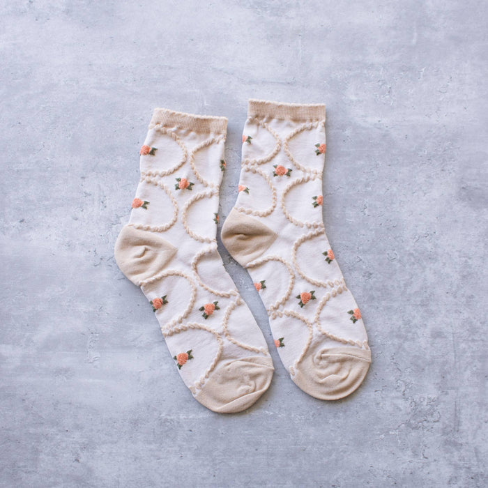 Women's Antique Floral Casual Socks