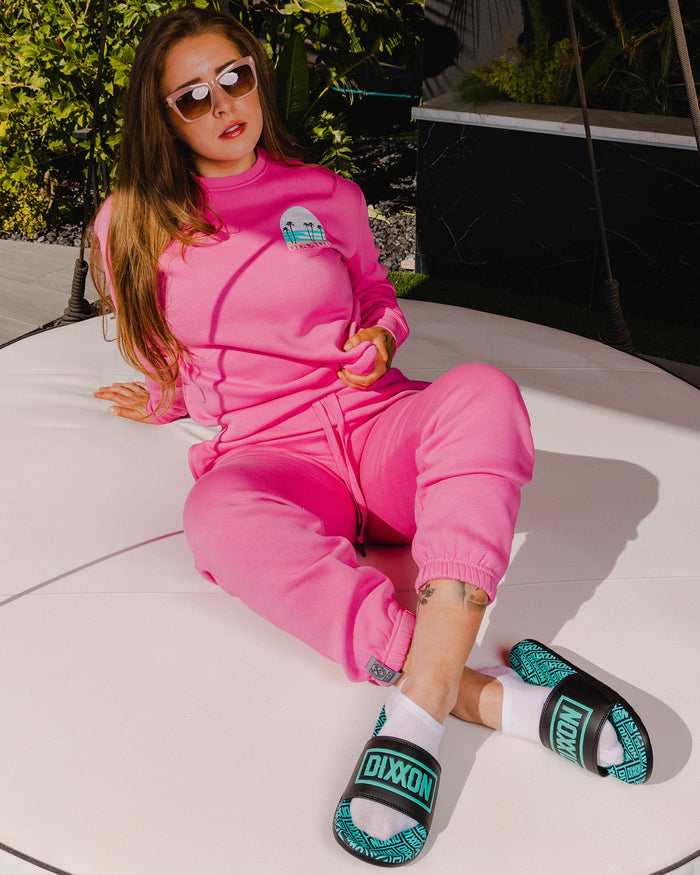 Women's Ocean Front Crewneck Sweatshirt - Pink - Dixxon Flannel Co.