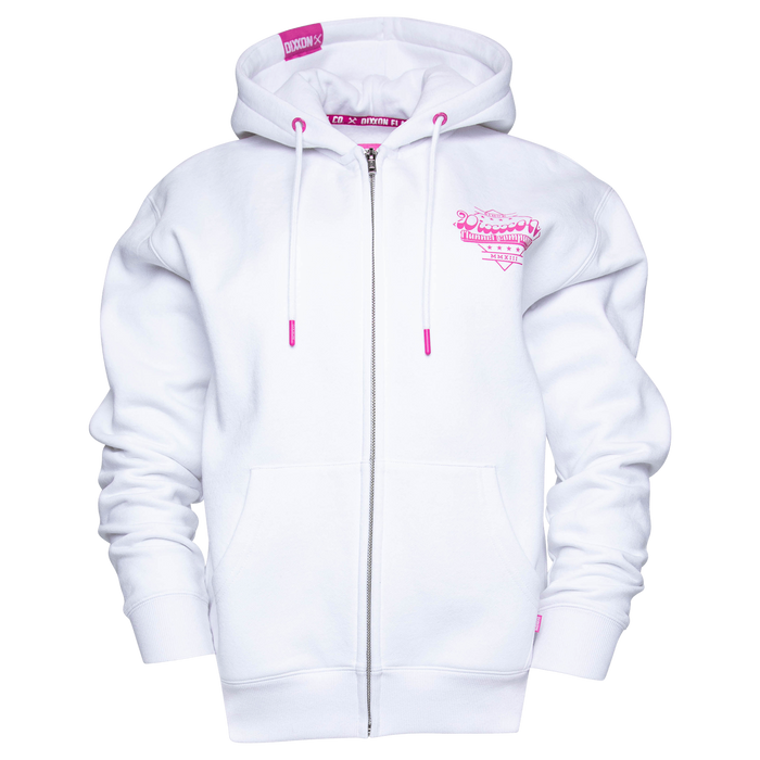 Women's Pink Stardust Zip Up Hoodie - White - Dixxon Flannel Co.