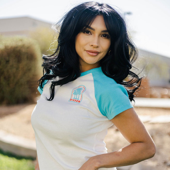 Women's Sunny Days Raglan Tee - White & Tiffany - Dixxon Flannel Co.