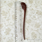 Wooden Staff - Armrest - Peacock Feather Design - 8 Inch