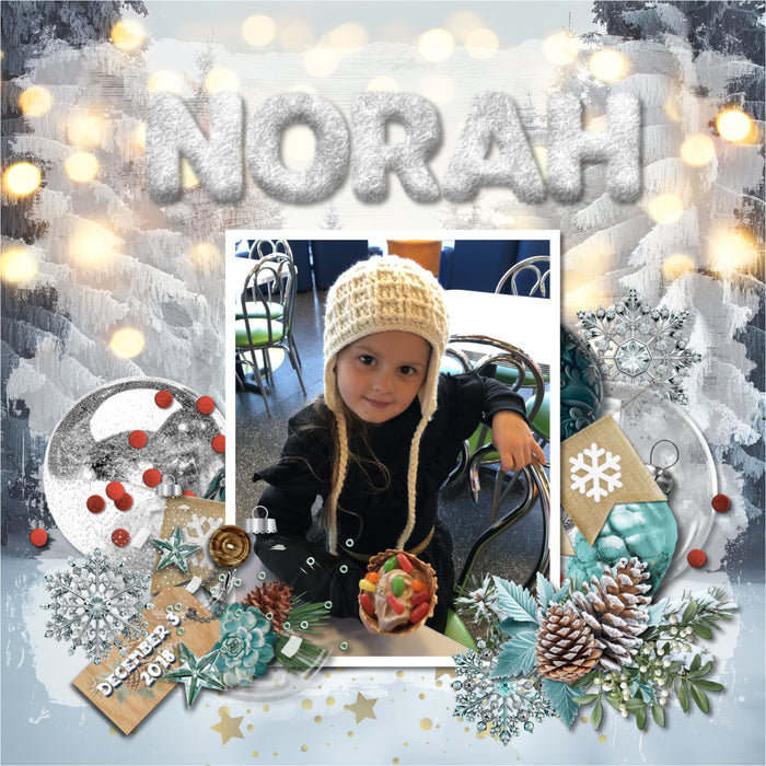 Add these cluster embellishments, realistic embellishments, wood grain easy masks & overlays, wooden signs and frames, and 2 alpha sets by Lucky Girl Creative digital art to all your Christmas greeting cards, holiday decor, and winter pages. Great for outdoor and nature pages, too. Embellishments include deer, Husky dog, cabin, snow, Cardinal birds, Christmas tree, polar bears, penguins, lantern, ornaments, pinecone, sled, sleigh, and more!