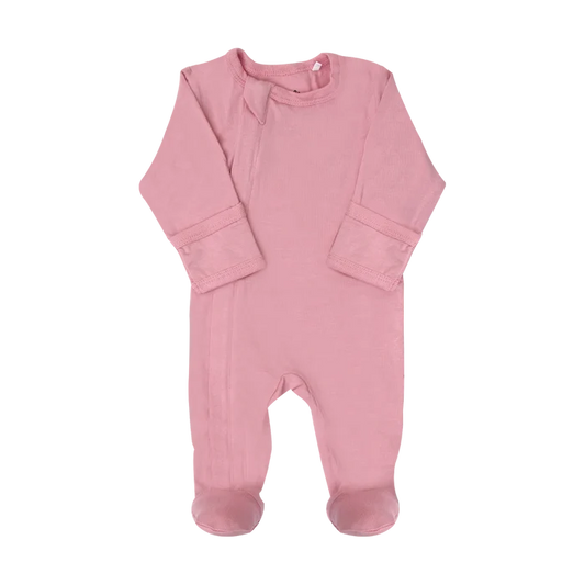 Zipper Footie (Silver Pink)